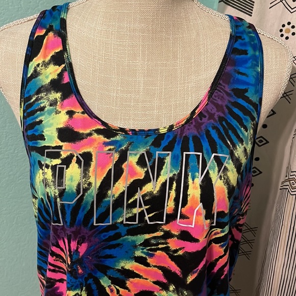 Victoria Secret PINK Neon Tie Dye Bright Sports Tank Top - Picture 3 of 7